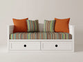 Divano letto-Legno-198x92x85 cm-Bianco-Stile essenziale con contenitore