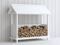 Portalegna - Legno - 200x70x170 cm - Bianco - Stile rustico funzionale