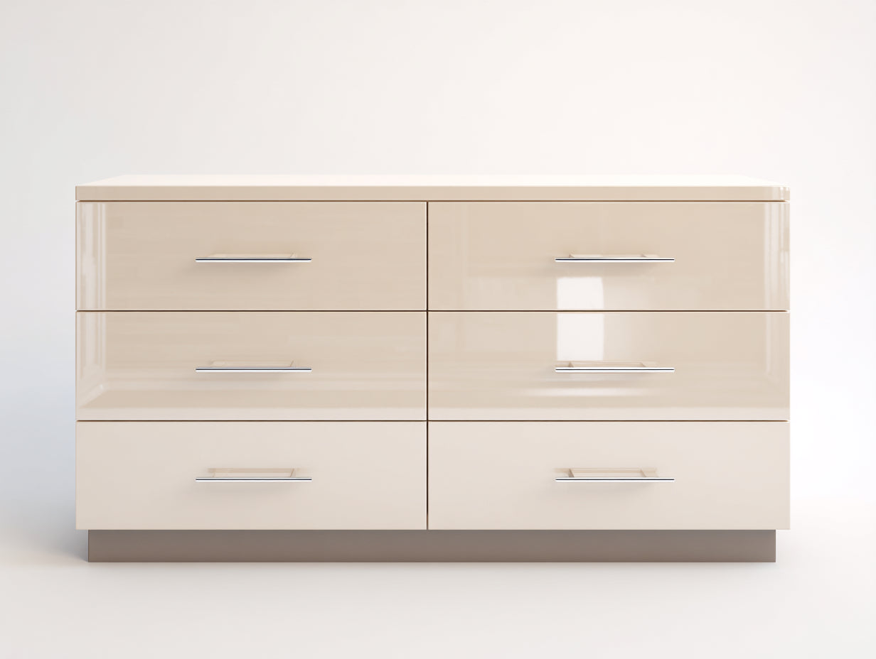 Cassettiera-MDF-158x46x79 cm-Beige chiaro-Design contemporaneo