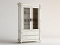 Vetrina - legno-vetro - 105x47x201 cm - avorio anticato - stile vintage