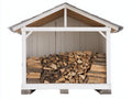 Portalegna - Legno - 200x70x170 cm - Bianco - Stile rustico funzionale