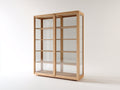 Vetrina - legno-vetro - 122x42x178 cm - rovere naturale - stile moderno