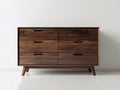 Cassettiera-Legno-158x47x86 cm-Marrone noce-Stile contemporaneo
