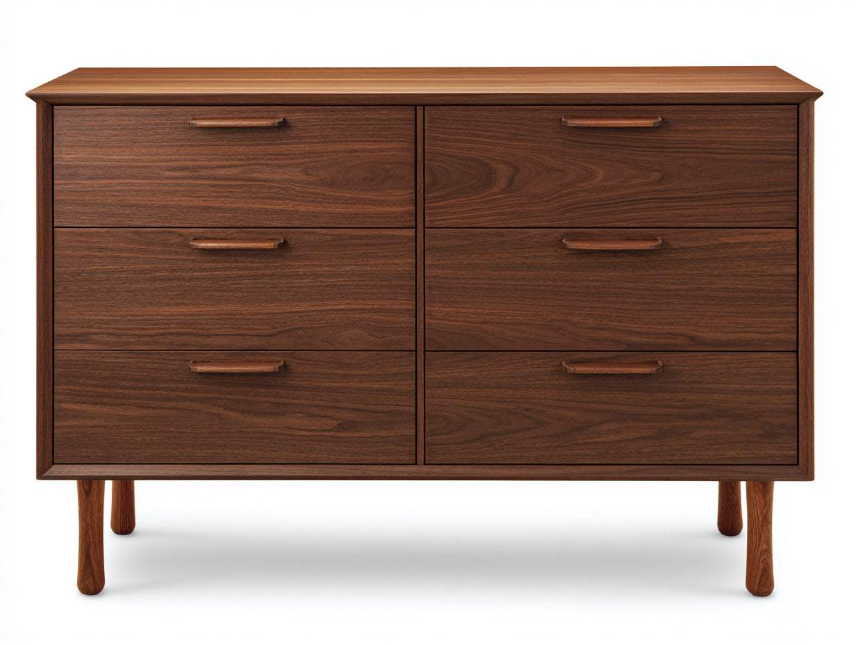 Cassettiera-Legno-162x49x88 cm-Noce caldo-Stile contemporaneo