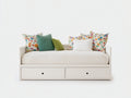 Divano letto-Legno-202x94x86 cm-Bianco-Design moderno con contenitore