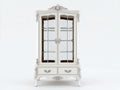 Vetrina - legno-vetro - 102x48x202 cm - bianco antico - stile barocco