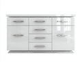 Cassettiera-MDF-168x47x84 cm-Bianco lucido-Design geometrico