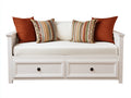 Divano letto-Legno-202x95x89 cm-Bianco-Stile rustico contemporaneo con contenitore