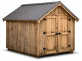 Casetta da giardino - Legno-Acciaio - 280x220x210 cm - Marrone-Grigio - Design rustico con tetto a due falde