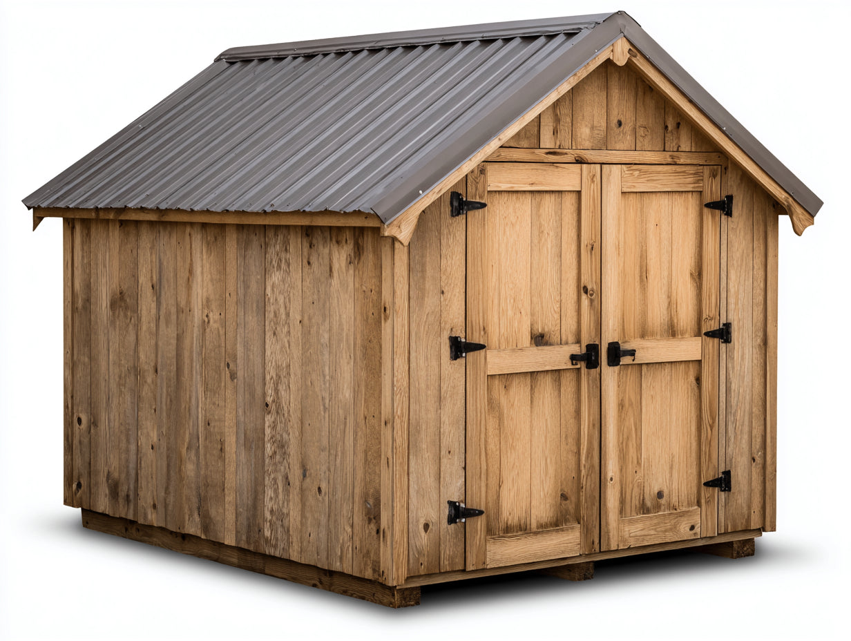 Casetta da giardino - Legno-Acciaio - 280x220x210 cm - Marrone-Grigio - Design rustico con tetto a due falde
