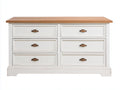 Cassettiera-Legno-156x47x86 cm-Bianco avorio-Stile rustico moderno