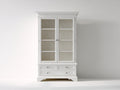 Vetrina - legno-vetro - 96x42x190 cm - bianco caldo - stile classico