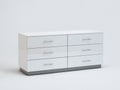 Cassettiera-MDF-151x45x76 cm-Bianco ghiaccio-Design moderno
